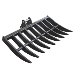 WALLEMAC WRK36-BOB Land Clearing Root Rake 36“ Width for Bobcat Mini Excavator E10, E17,E19,E20, X322D, X320, X324, Doosan DX17Z  or Similar Machines With 30MM Pins