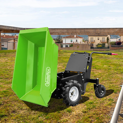 Wallemac ED50A Battery Powered Electric Mini Dumper 500kg Capacity All-Terrain Big Dumper Electric Dump Cart 1100 lb Capacity