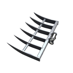 WALLEMAC WRK30-CAT-1 Pin-on Rake Attachment With Pins For CAT 300.9 Mini Excavator or Similar Machines 1 Ton Micro Digger Rake