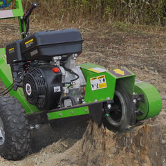 Wallemac WSG15 12 In Stump Grinder with 420cc 14HP Electric Start Briggs & Stratton Gas Engine for Tree Stump Removal with 2” Tow Bar Hitch