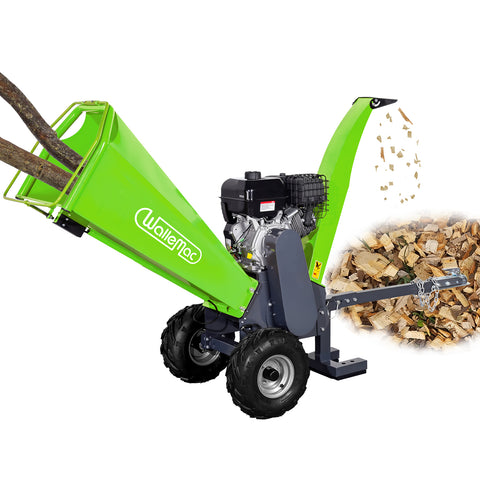 Wallemac WCP15A 6” inch max. Wood Chipper Shredder with Tow Hitch 14HP gas powered B&S engine ELECTRIC Start Bragg& Stratton Engine EPA Certified