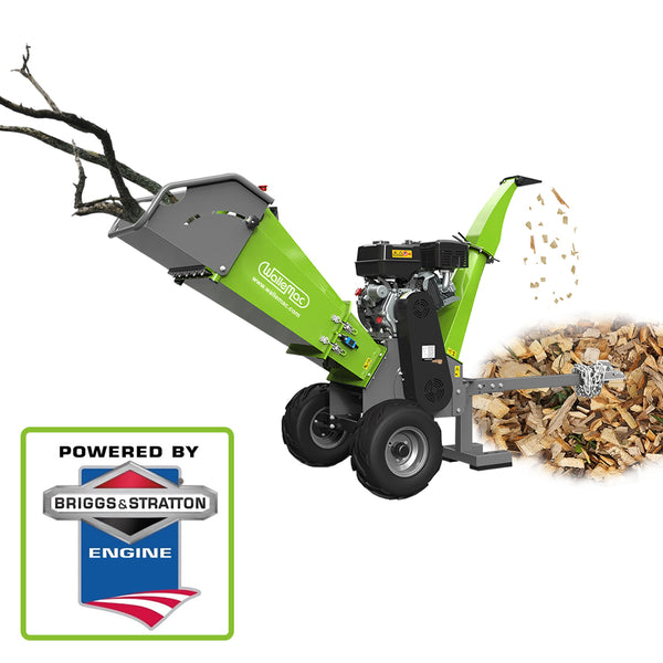 Wallemac WCP15B 6” inch max. Wood Chipper Shredder with Tow Hitch 14HP Gas Powered B&S Engine Electric Start EPA Certified (B&S Engine, Electric Start)